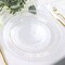 10 PCS Clear Round Hammered Disposable Salad Dinner PLASTIC PLATES Gold Trim Party